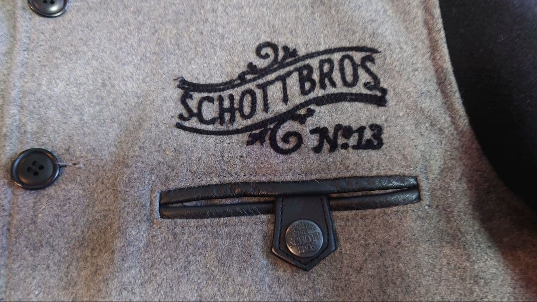 ハ*オ様 SCHOTT BROS. スタジャン グレー/ネイビー　Lサイズ