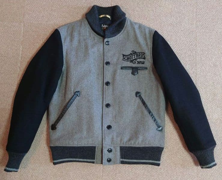 ハ*オ様 SCHOTT BROS. スタジャン グレー/ネイビー　Lサイズ
