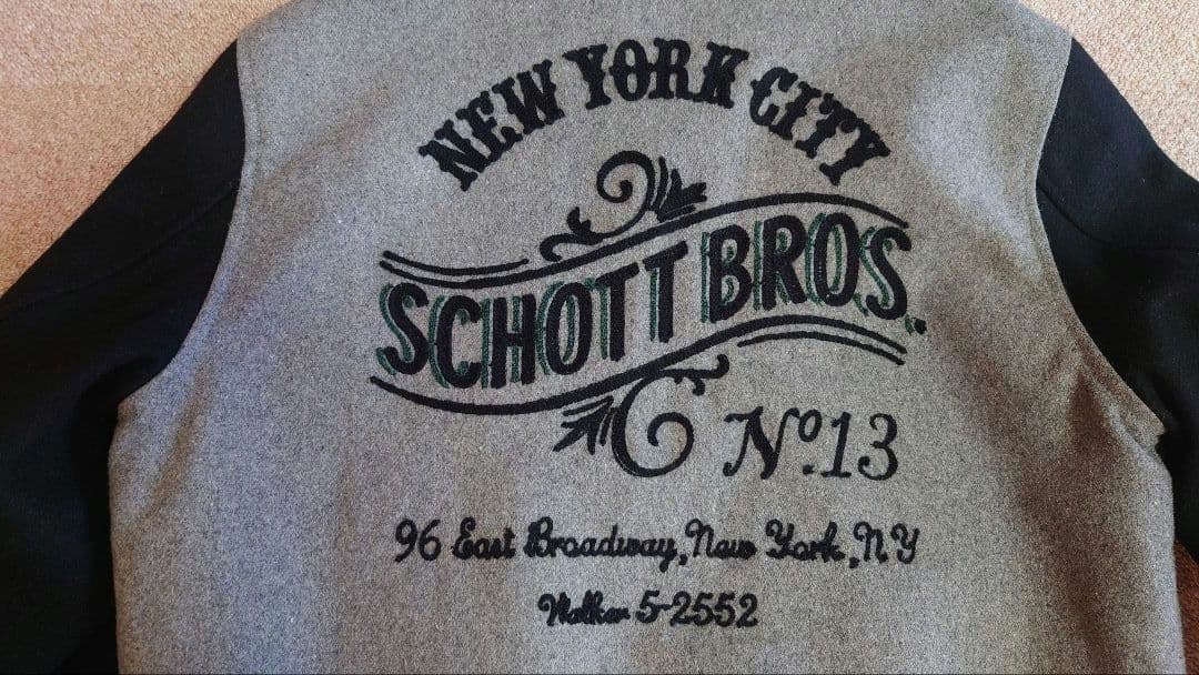 ハ*オ様 SCHOTT BROS. スタジャン グレー/ネイビー　Lサイズ