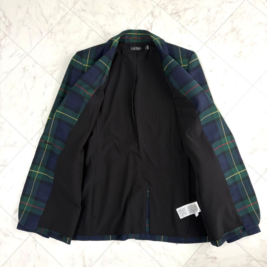 【ローレンラルフローレン】テーラードジャケット　ブリオン刺繍　洗える　チェック