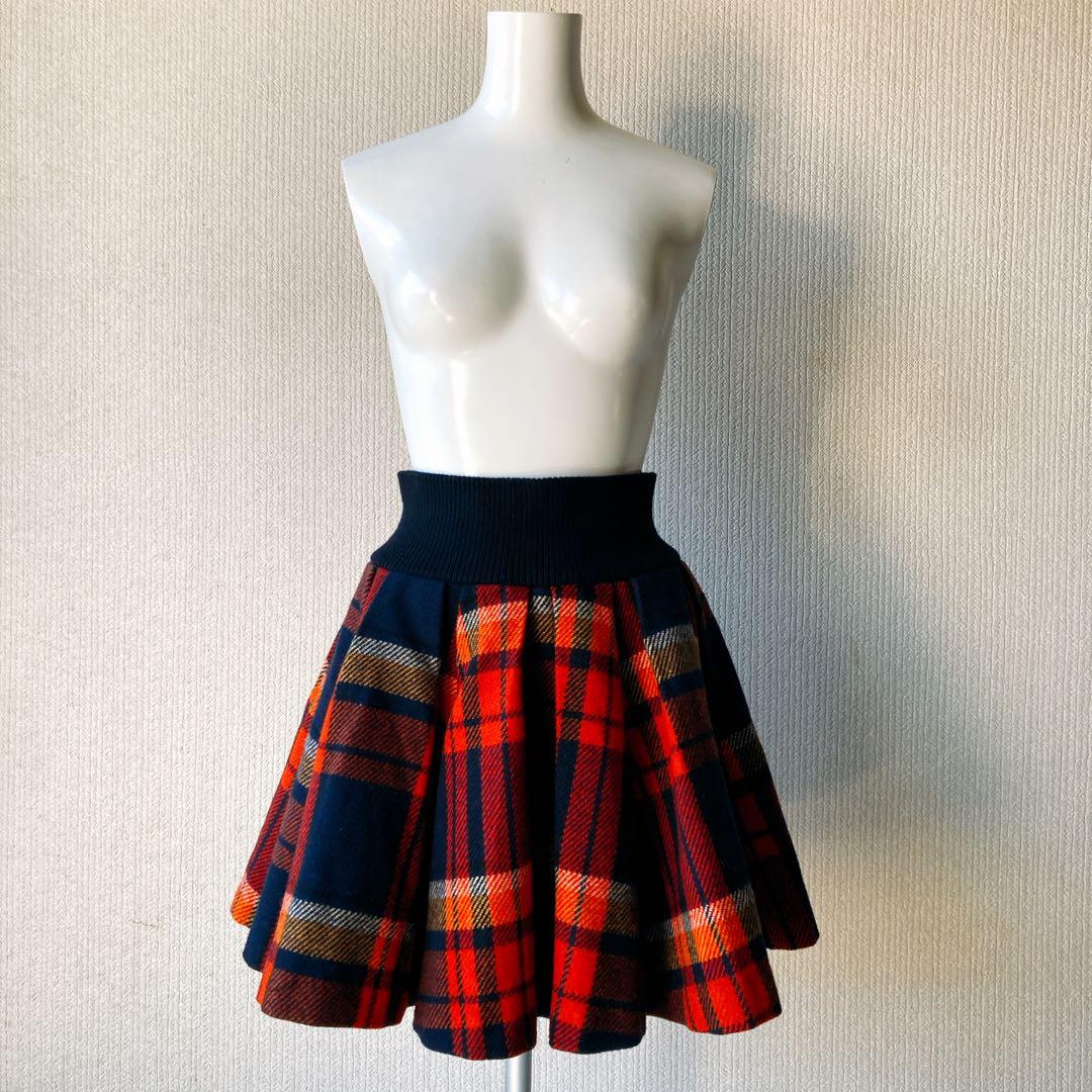 バーバリー ブルーレーベル BURBERRYフリル ミニスカート ノバチェック柄