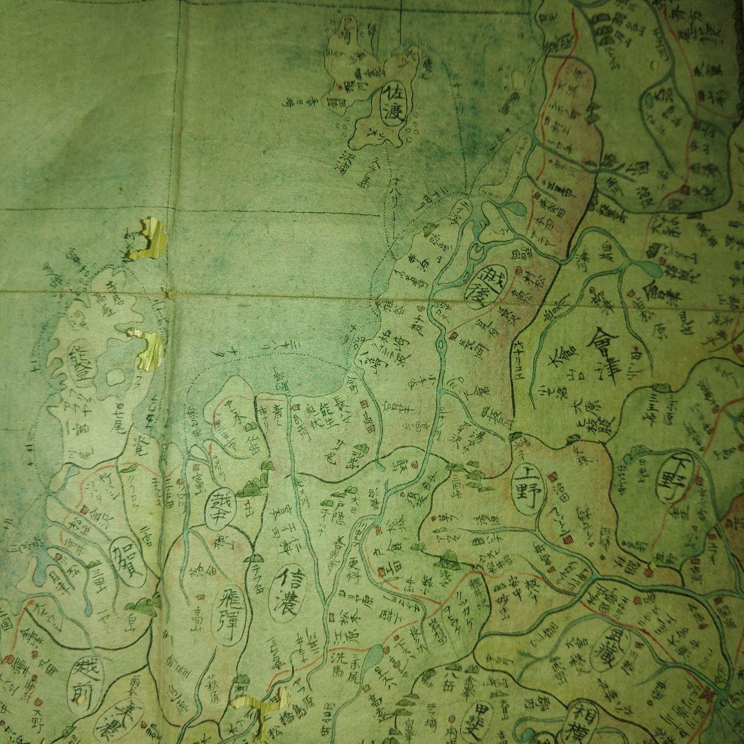 古日本絵図　時代物　江戸時代　縦横53cm