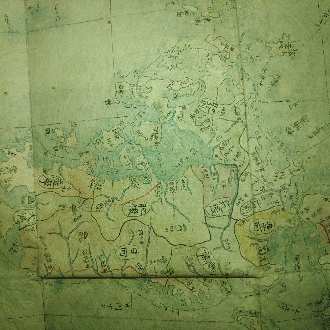 古日本絵図　時代物　江戸時代　縦横53cm