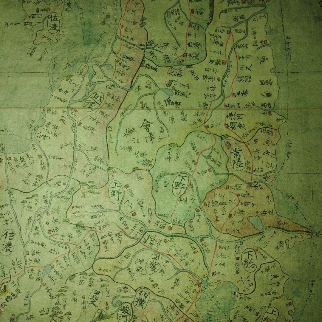 古日本絵図　時代物　江戸時代　縦横53cm