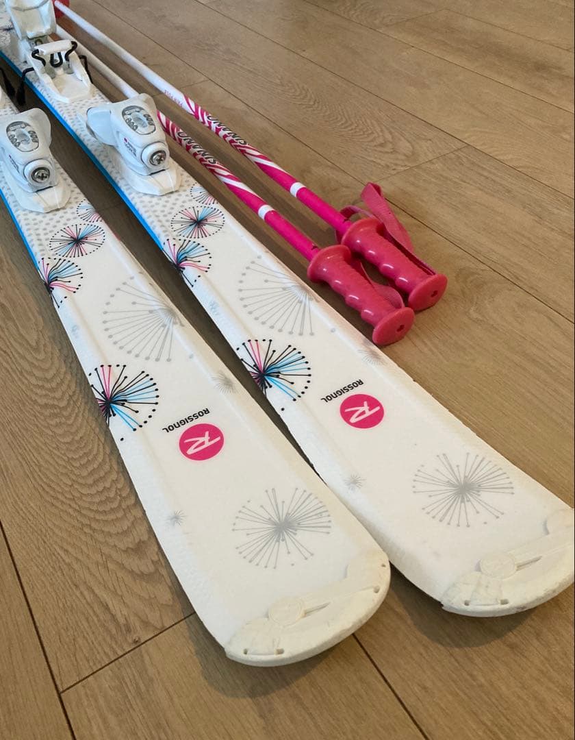 ロシニョール　スキー板セット　130cm ストック付き