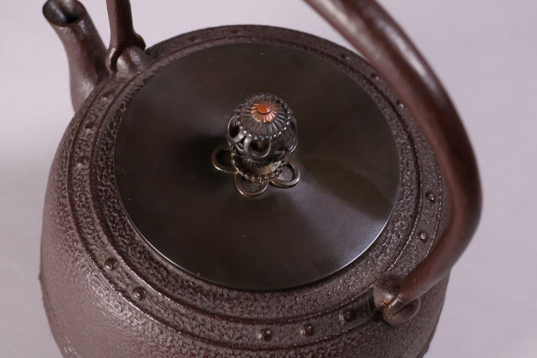 茶道具 釜師・佐藤清光 万代屋形 鉄瓶 共箱 萬代 湯沸 煎茶道具【MA527】