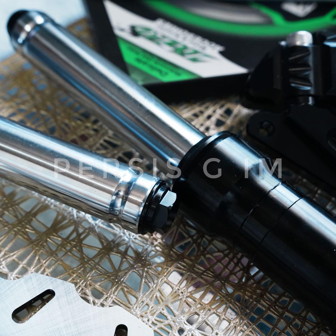 ズーマーやdioに フロントディスク化キット 黒 ブラック フォーク キャリパー