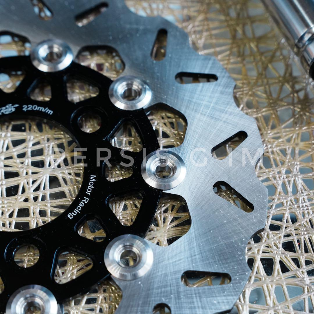 ズーマーやdioに フロントディスク化キット 黒 ブラック フォーク キャリパー