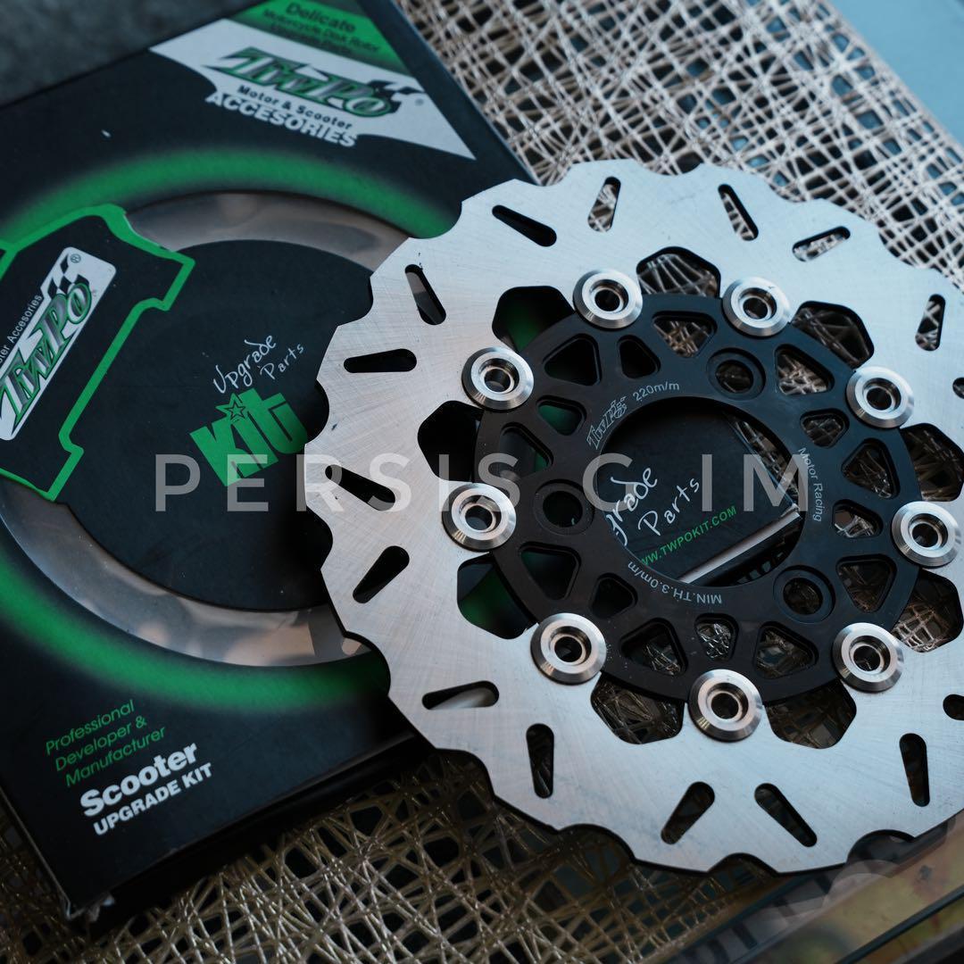 ズーマーやdioに フロントディスク化キット 黒 ブラック フォーク キャリパー