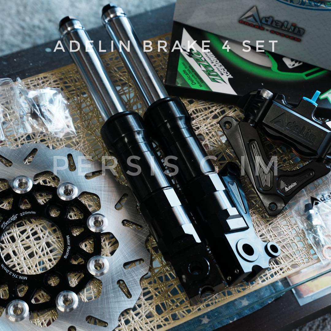 ズーマーやdioに フロントディスク化キット 黒 ブラック フォーク キャリパー