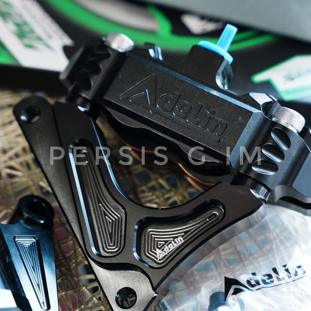 ズーマーやdioに フロントディスク化キット 黒 ブラック フォーク キャリパー