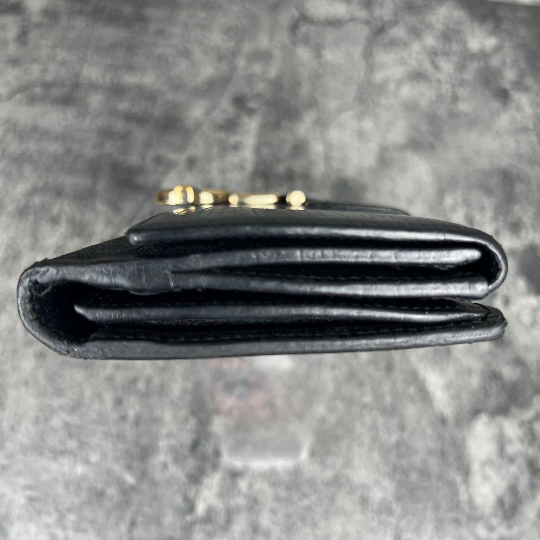 GUCCI グッチ GGキャンバス レザー シェリーライン 長財布 ブラック