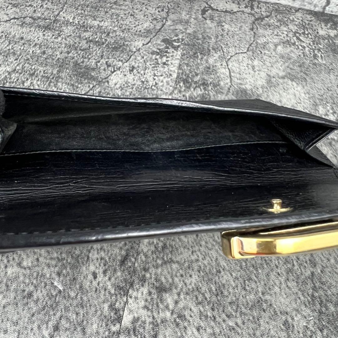 GUCCI グッチ GGキャンバス レザー シェリーライン 長財布 ブラック