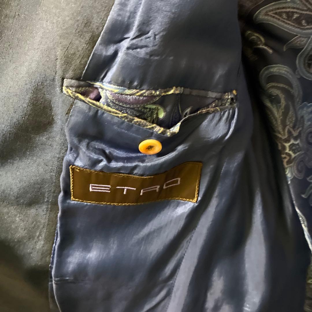 エトロ　ネイビー テーラードジャケット