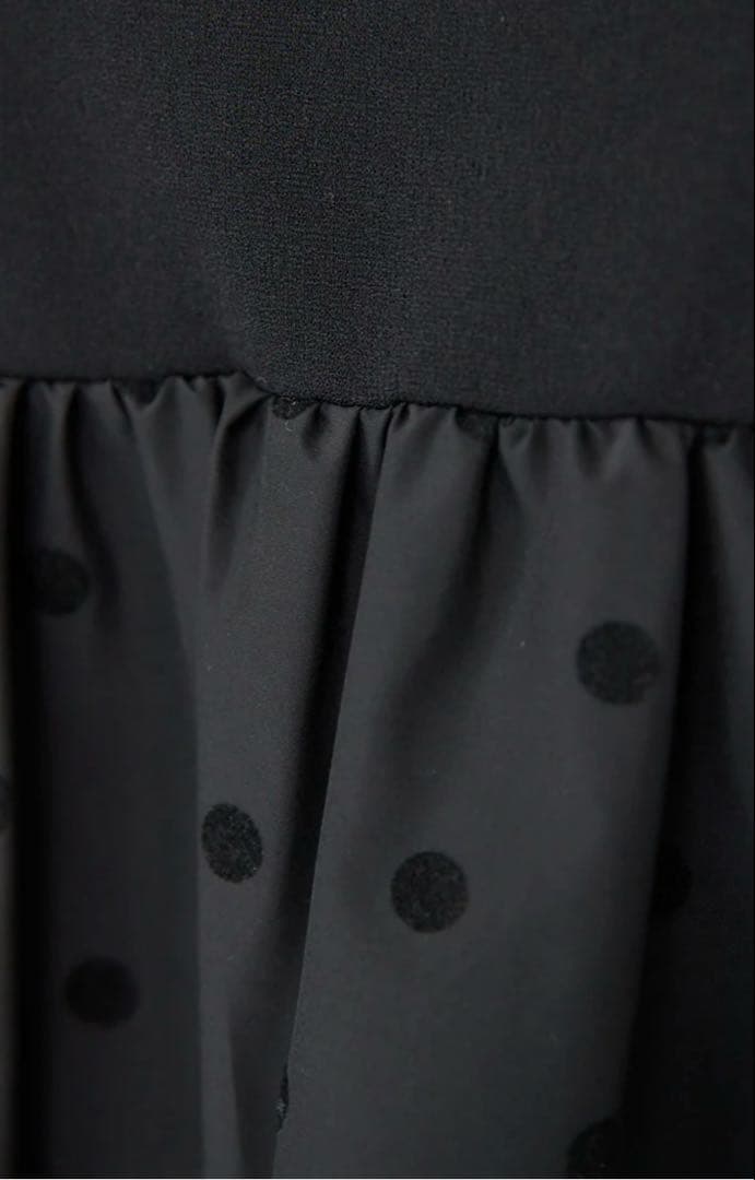 PLUS OTO.HA フロッキードット切替ワンピース