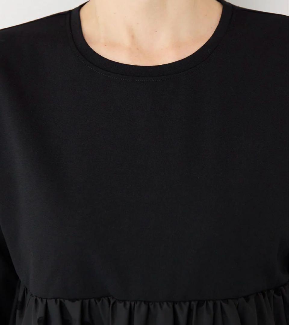 PLUS OTO.HA フロッキードット切替ワンピース