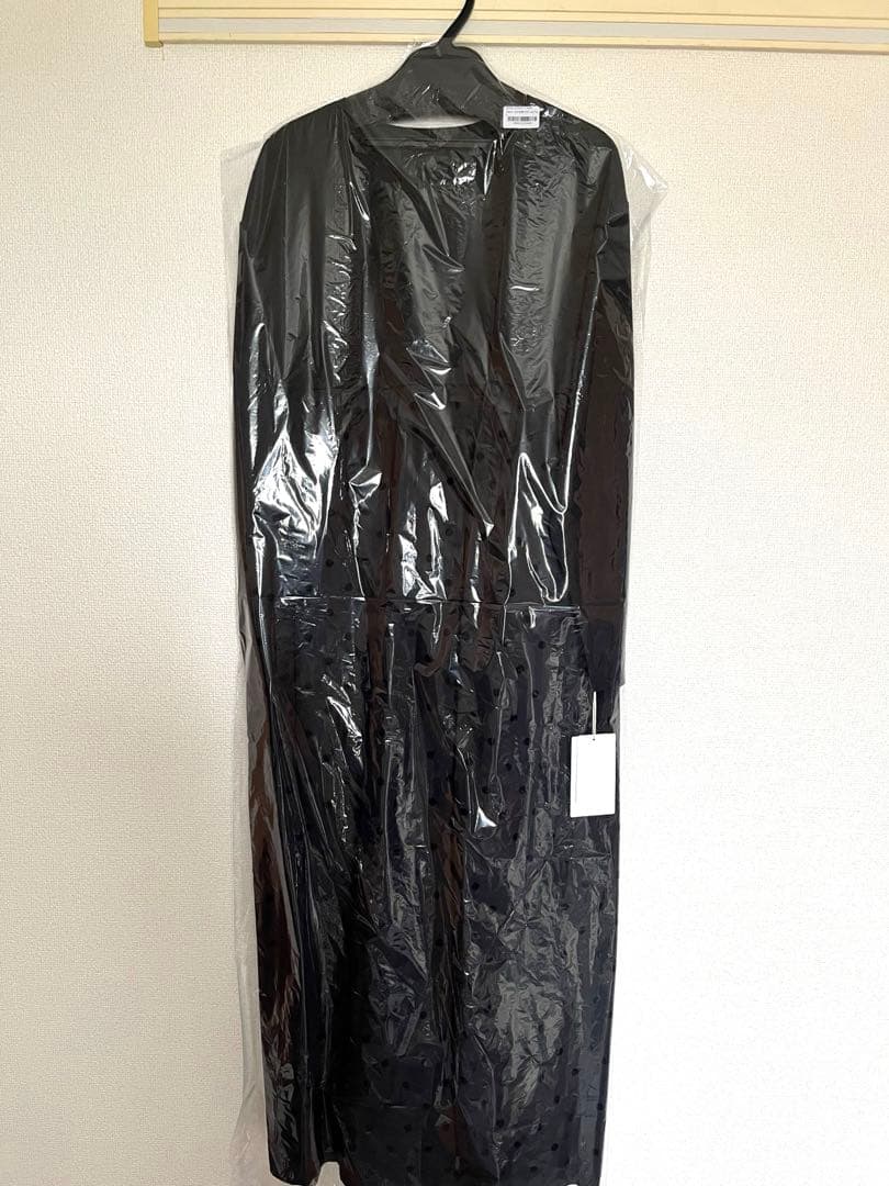 PLUS OTO.HA フロッキードット切替ワンピース