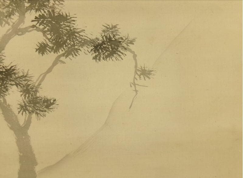 日本画家 尾竹竹坡『虎渓三笑図』掛け軸　尺8　絹本 直筆保証