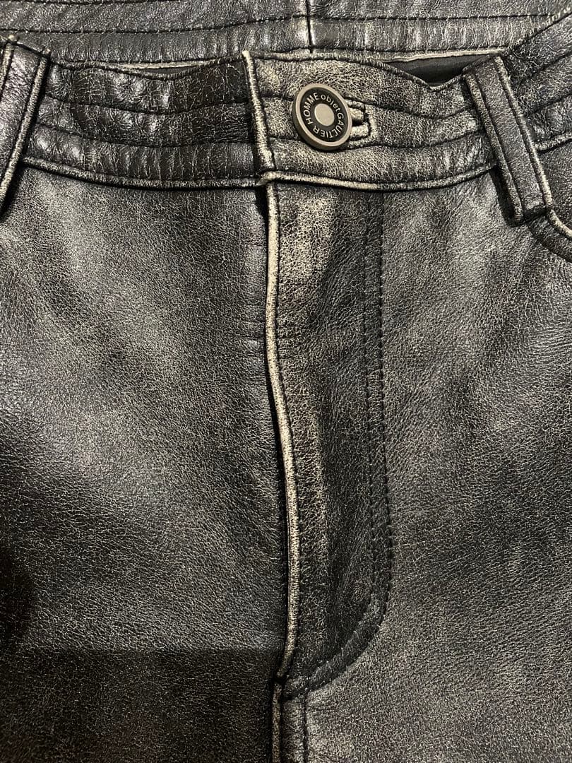 あ*い様 jean paul gaultier レザーパンツ 本革 牛革 90s