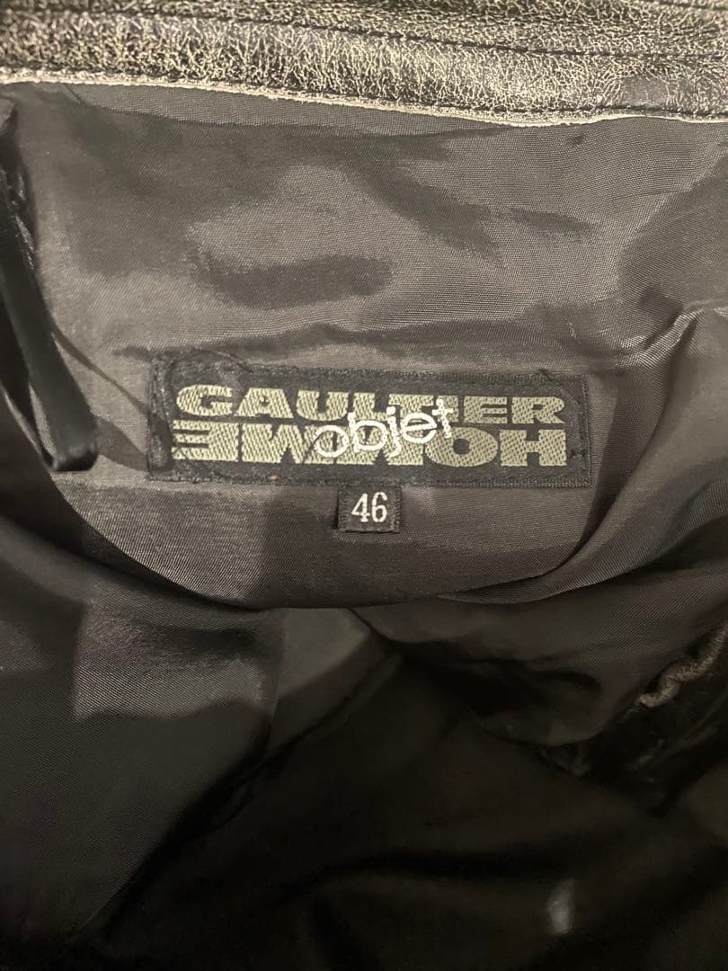 あ*い様 jean paul gaultier レザーパンツ 本革 牛革 90s