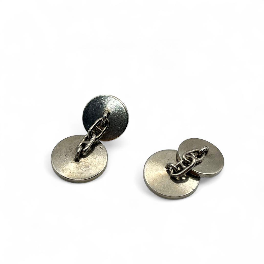 美品　エルメス　カフス　カフリンクス　セリエ　箱付き　ブラック×シルバー