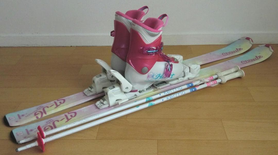 ■■12月・1月限定■送料無料■子供用スキーフルセット■120/22■WAX済■