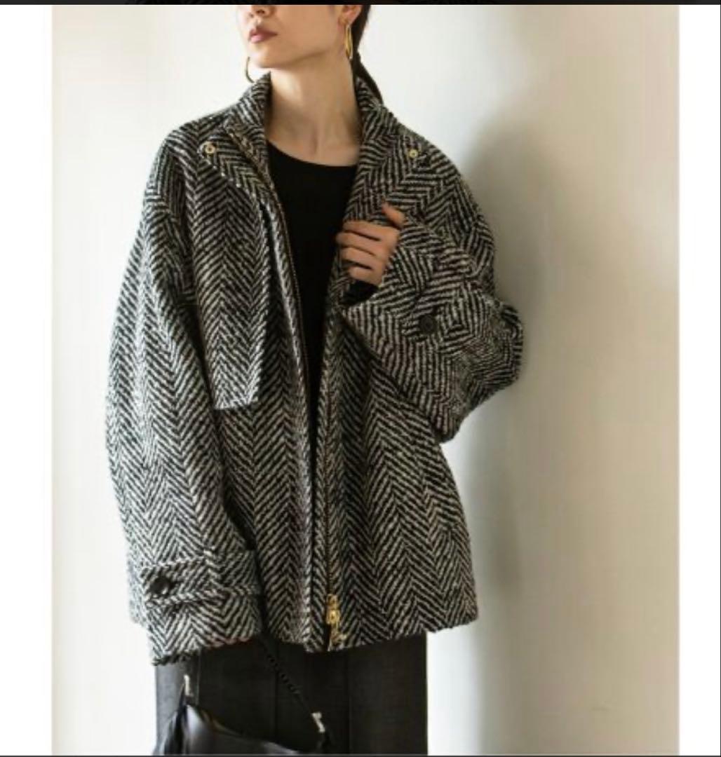 ノーブル⭐︎ビックヘリンボーンショートコート