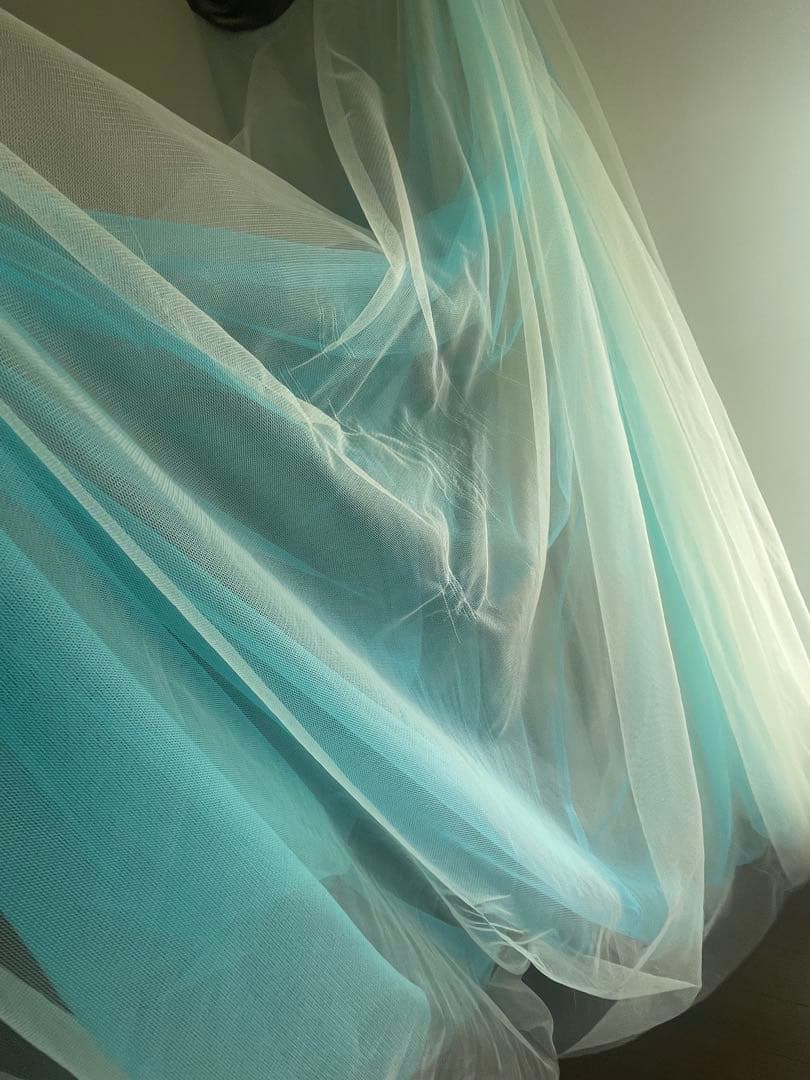 オーロラミントグリーン ビジューコンサート演奏会ウェディングドレス7層構造