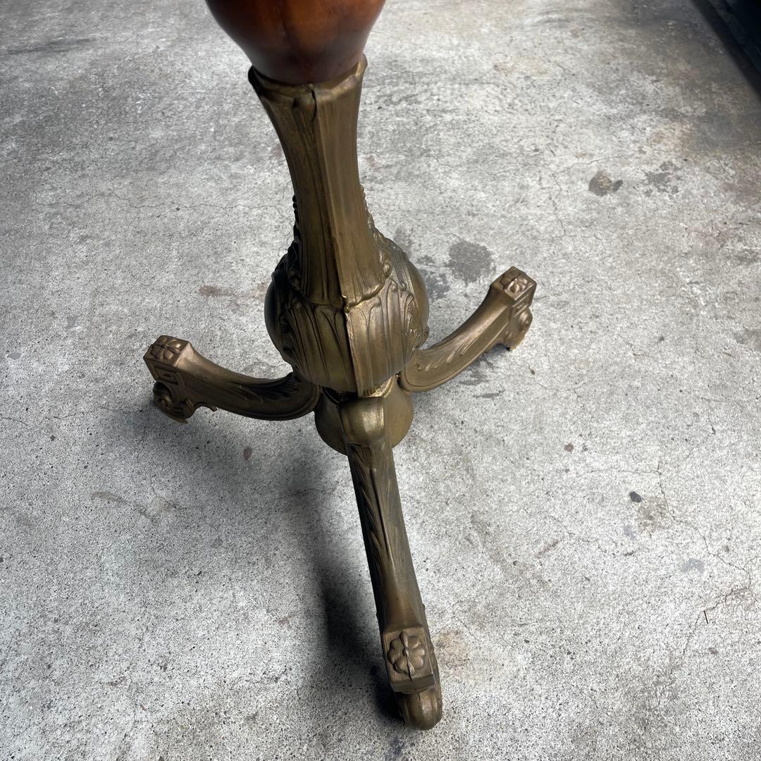 イタリア製 ハンガーポール ハンガーラック 輸入家具 チーク真鍮 ゴールド