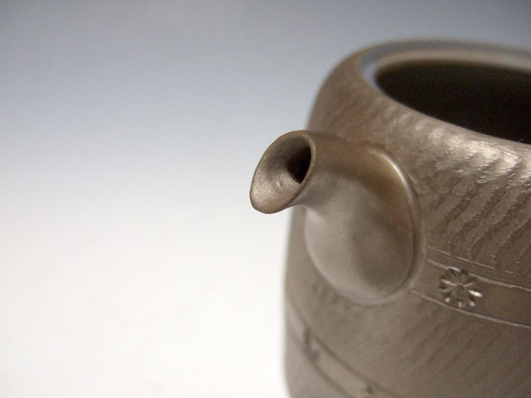 萬古焼 森 伊呂久 造 釣鐘形 横手 急須 共箱 / 万古焼