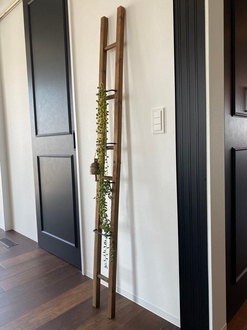 木製シンプルベンチ W78cm +木製ラダー スリム 160cm