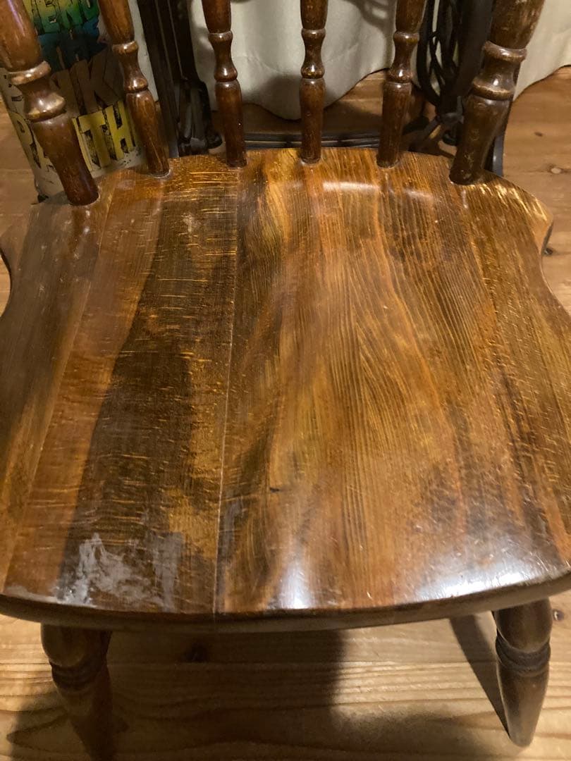 昭和レトロ　飛騨産業キツツキマーク　ウィンザーチェア　ダイニングチェア