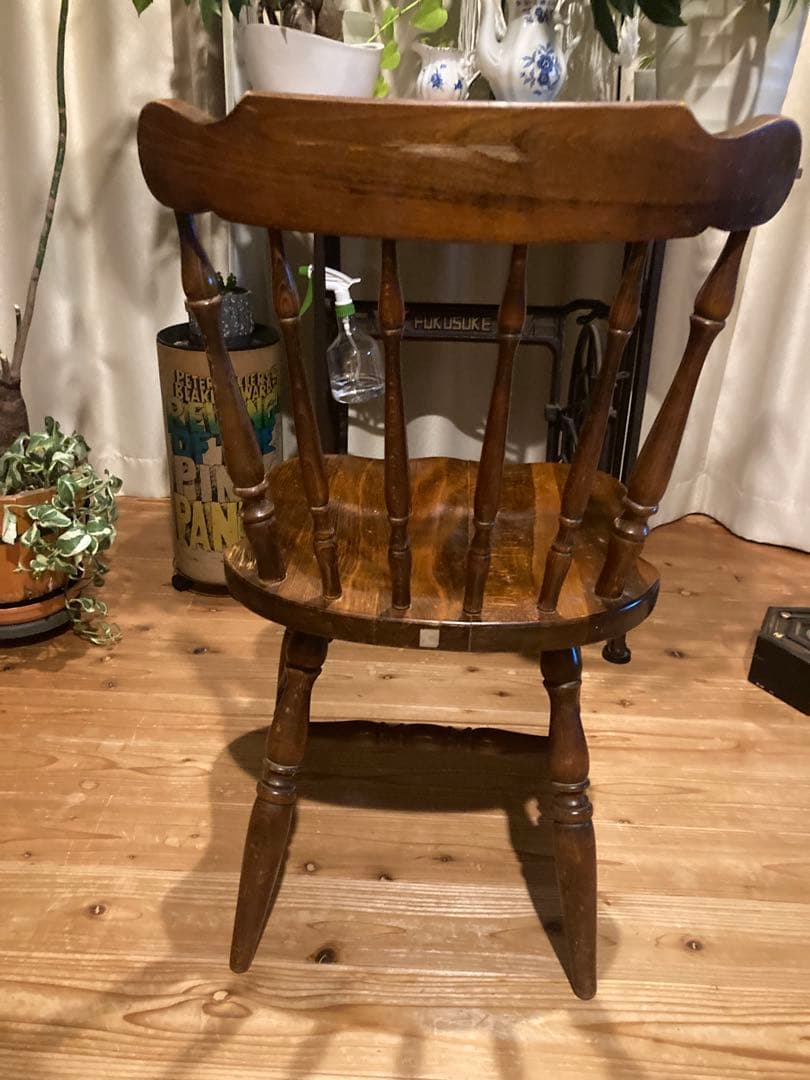 昭和レトロ　飛騨産業キツツキマーク　ウィンザーチェア　ダイニングチェア