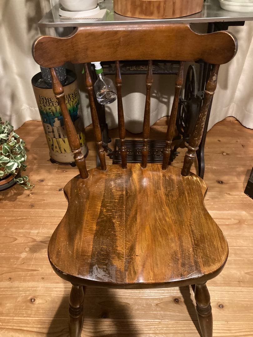 昭和レトロ　飛騨産業キツツキマーク　ウィンザーチェア　ダイニングチェア