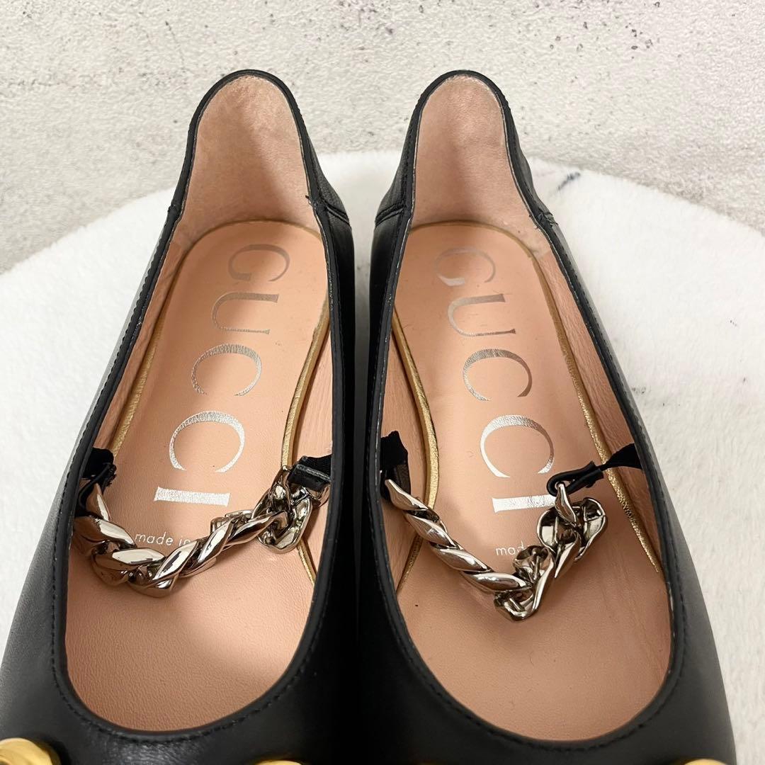 【新品】GUCCI グッチ　フラットシューズ　革靴　ホースビット
