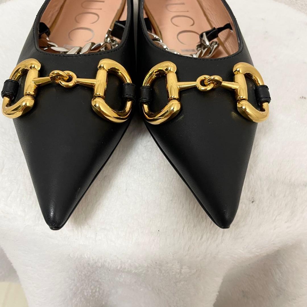 【新品】GUCCI グッチ　フラットシューズ　革靴　ホースビット