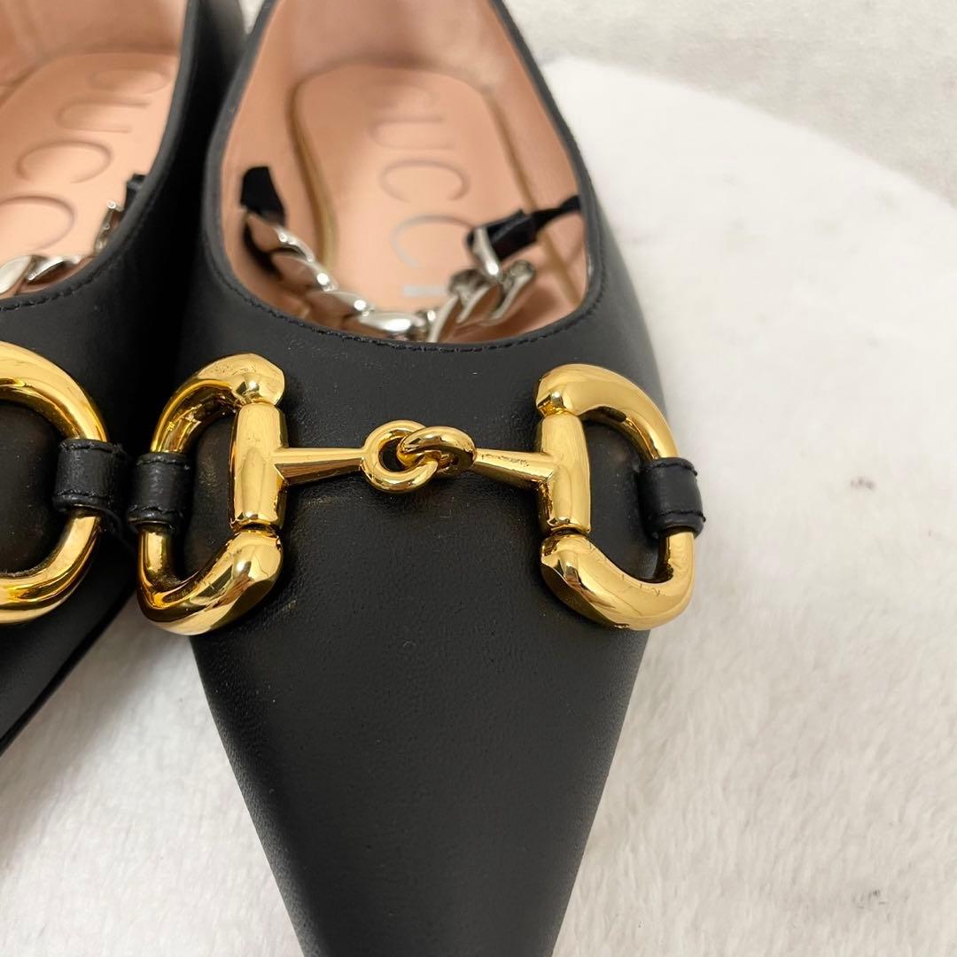 【新品】GUCCI グッチ　フラットシューズ　革靴　ホースビット