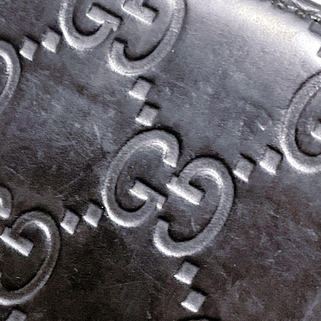 ⭐︎希少⭐︎グッチ マネークリップ 札入れ 財布 シマレザー GG柄 ブラック ロゴ