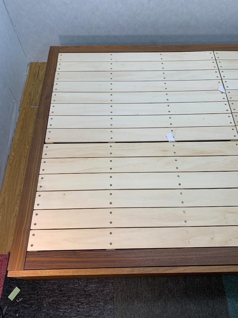 ☆943 無印 ウォールナット ベッドフレーム セミダブル 地域限定組立送料無料