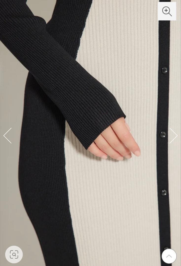 riendaリエンダ　バイカラーオフショルリボンニットワンピース