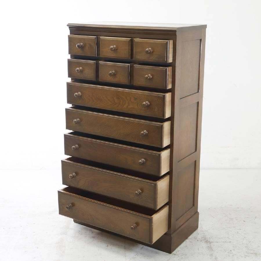 横浜クラシック家具 ノックオンウッド チェスト オーク無垢 高さ134cm