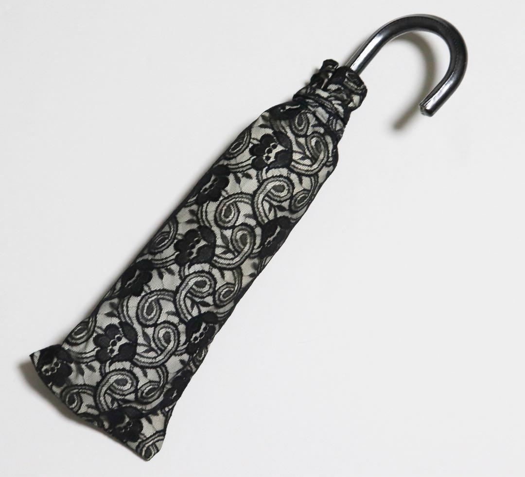 新品 UVケア加工 上品 豪華2重レース 晴雨兼用折りたたみ傘 日傘 雨傘