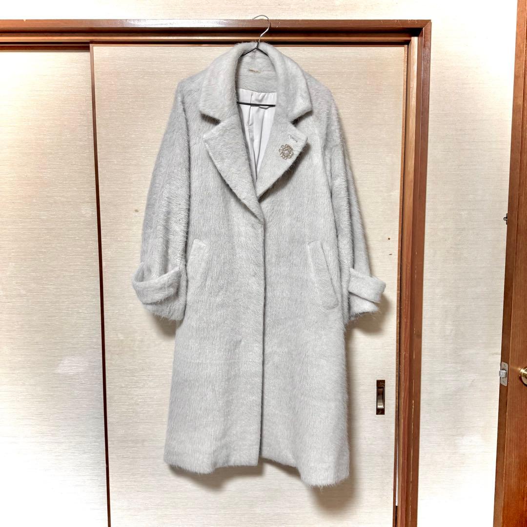 ♡SNIDEL♡ブローチ付きシャギーロングコート