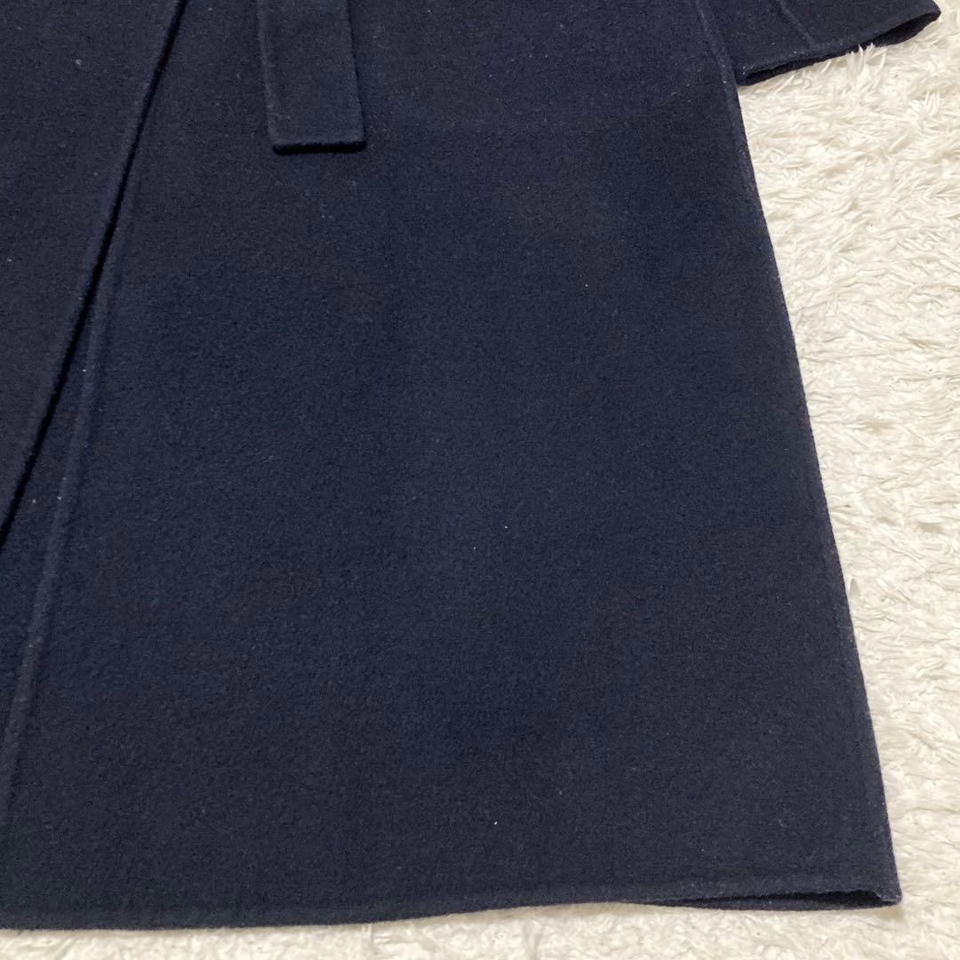 現行タグ♡ ANAYI ウールノーカラーコート ベルト付き ダークネイビー 34