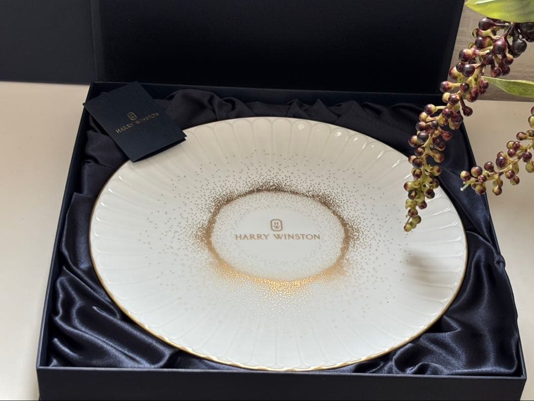 HARRY WINSTON 陶磁器皿 ホワイト ゴールド 非売品 大皿