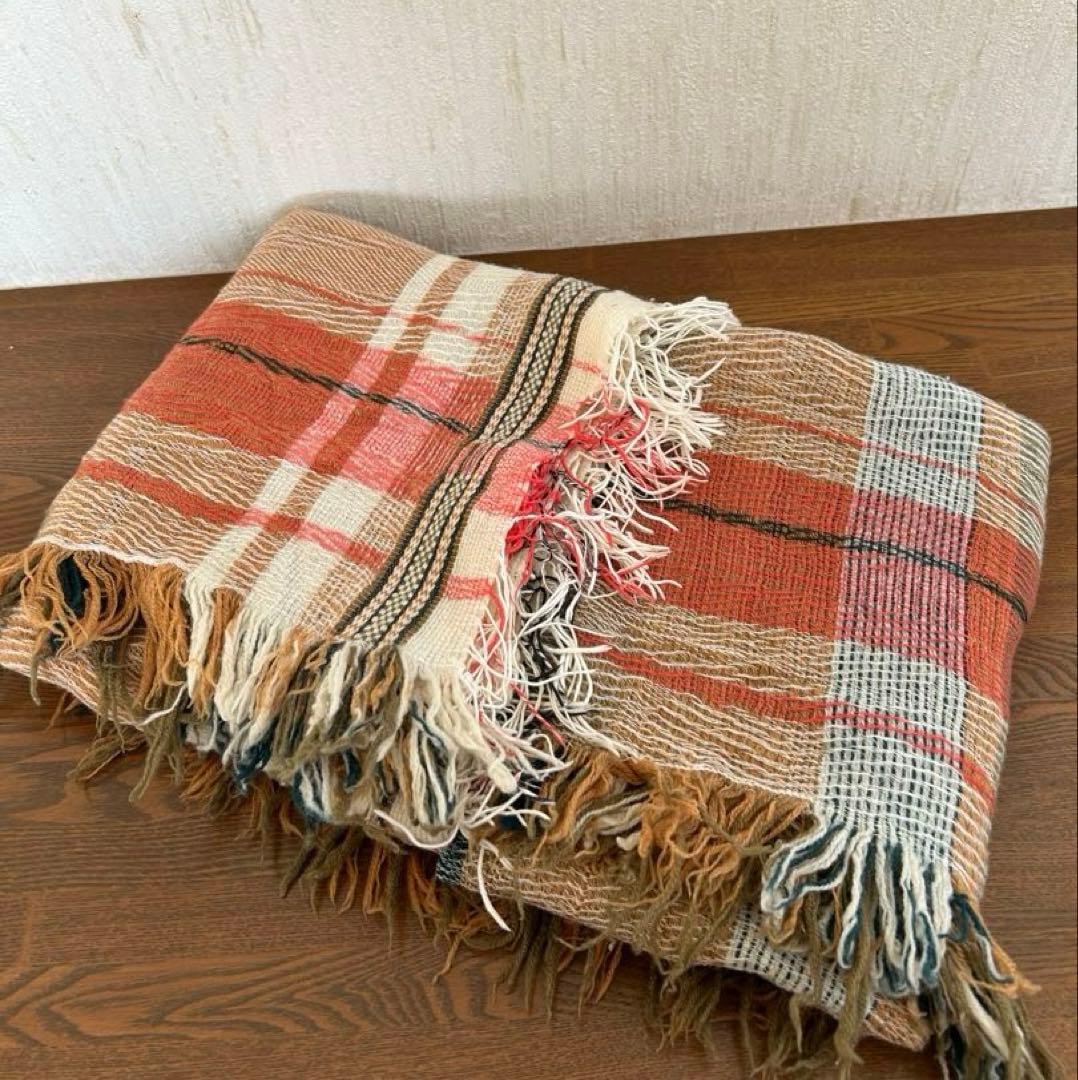 tamaki niime ウール混ショール ジャガード模様BIG