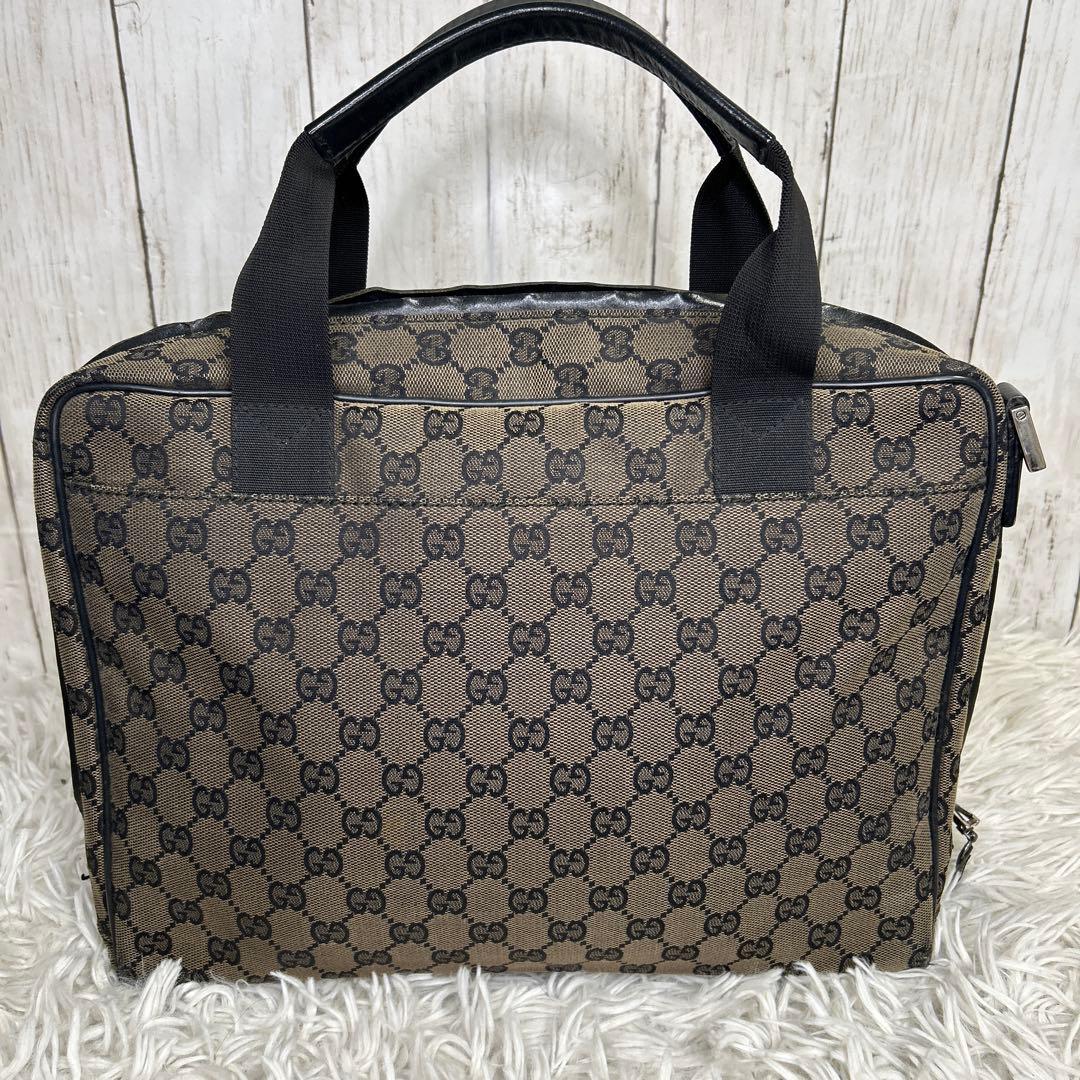 GUCCI GGキャンバス レザー　ビジネスバッグ トートバッグ　ハンドバッグ