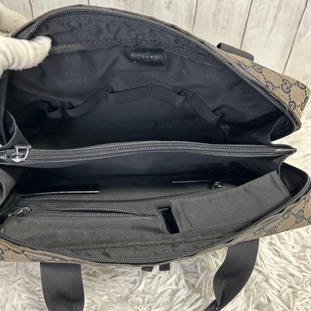 GUCCI GGキャンバス レザー　ビジネスバッグ トートバッグ　ハンドバッグ