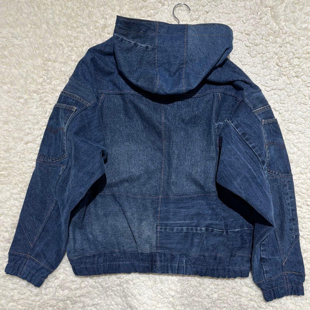 未使用級 Carhartt アクティブジャケット デニム フーディリメイク XL