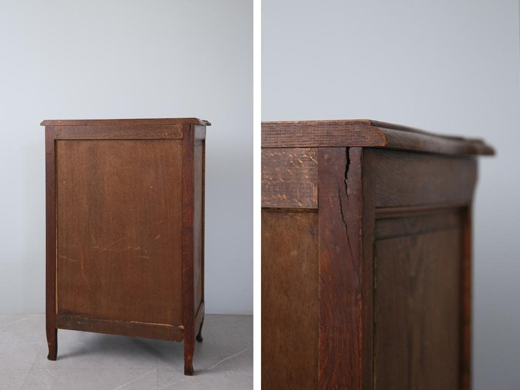 フランスアンティーク猫脚カップボード/木製サイドボード/キャビネット(90-7)